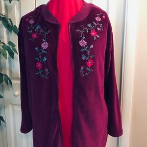 Purple velour jacket, size 1X